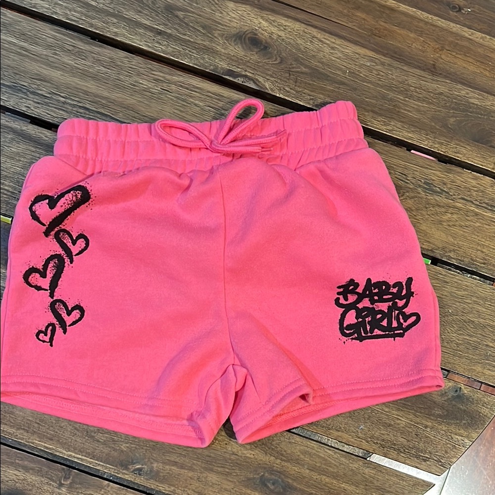 Kids Pink Shorts with Heart Design M (7/8) Preloved